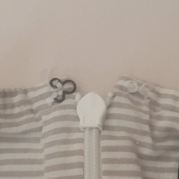 Vintage 90s Pin Striped Cotton Skirt 12 Gray Full Midi Pockets Casual Boho India - Picture 9 of 10